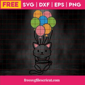 Free Birthday Cat Svg Invert