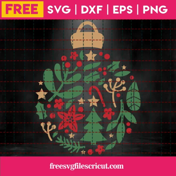 Free Christmas Ornament Svg Invert