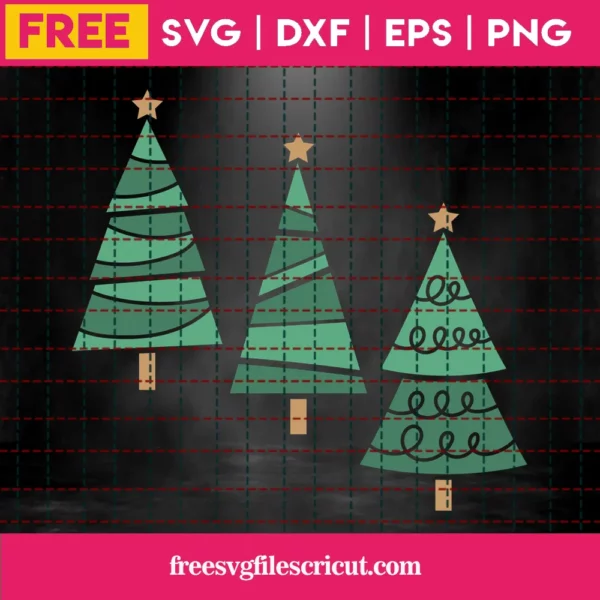 Free Christmas Trees Svg Invert