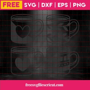 Free Coffee Mugs Svg Invert