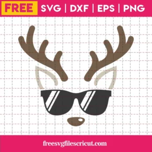 Free Cool Reindeer Face Svg
