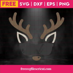 Free Cool Reindeer Face Svg Invert