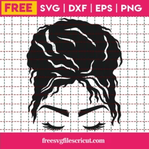 Free Curly Messy Bun Face Svg
