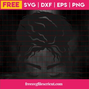 Free Curly Messy Bun Face Svg Invert