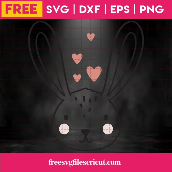 Free Cute Bunny Face Svg Invert