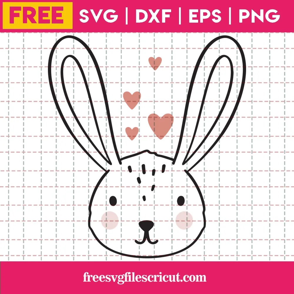 Easter Bunny Face SVG, Bunny Face Eye PNG