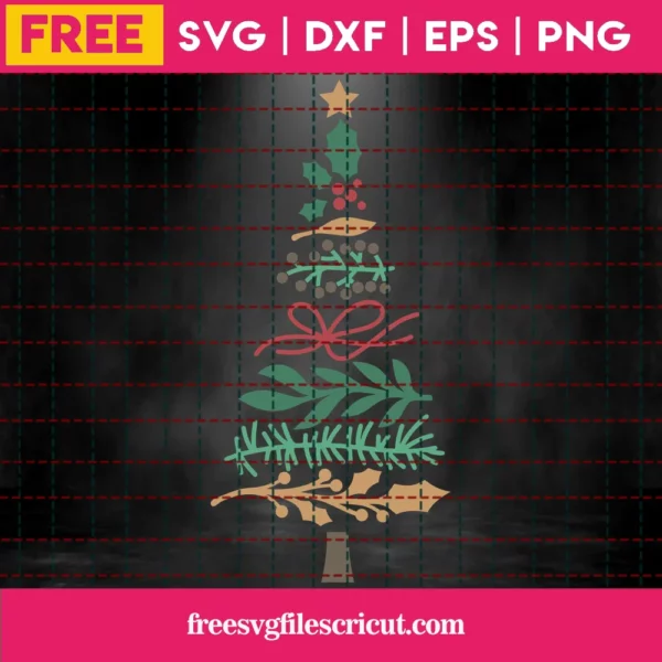 Free Decorative Christmas Tree Svg Invert