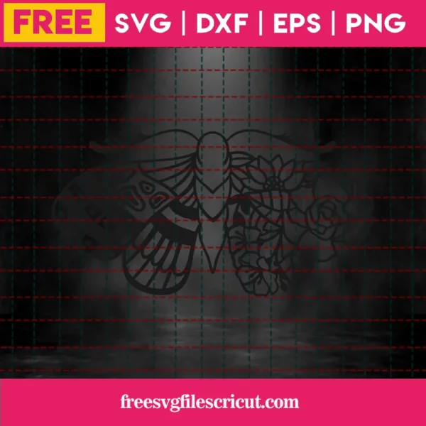 Free Floral Butterfly Svg Invert
