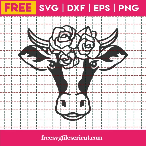 Free Floral Cow Face Svg