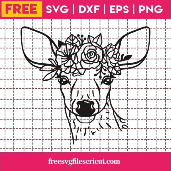 Free Floral Deer Face Svg