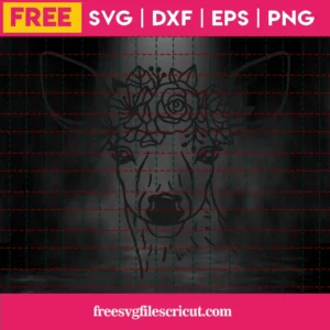 Free Floral Deer Face Svg Invert