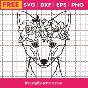 Free Floral Fox Face Svg
