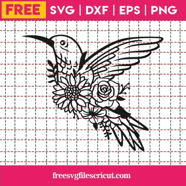 Free Floral Humming Bird Svg