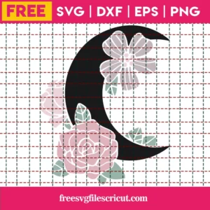 Free Floral Moon Svg