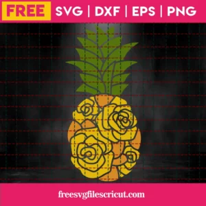Free Floral Pineapple Svg Invert