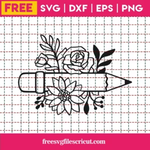 Free Floral School Pencil Svg