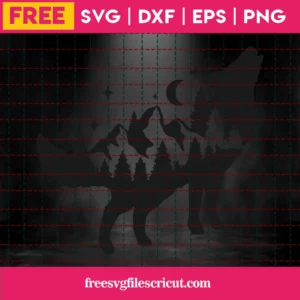Free Forest Howling Wolf Svg Invert