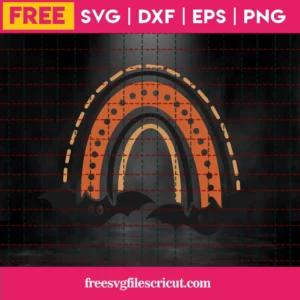 Free Halloween Rainbow Bats Svg Invert