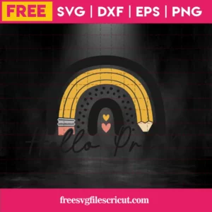 Free Hello Pre-K Rainbow Svg Invert