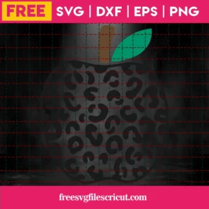 Free Leopard Apple Svg Invert