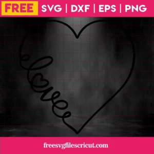 Free Love Heart Svg Invert