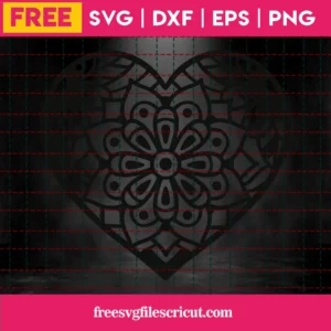 Free Mandala Heart Svg Invert