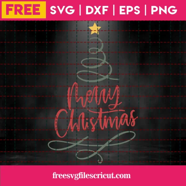 Free Merry Christmas Tree Svg Invert