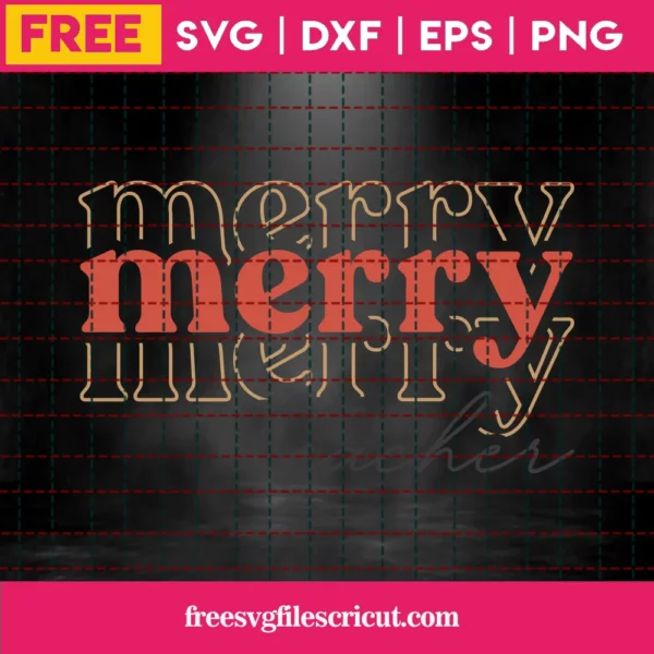 Free Merry Teacher Svg Invert