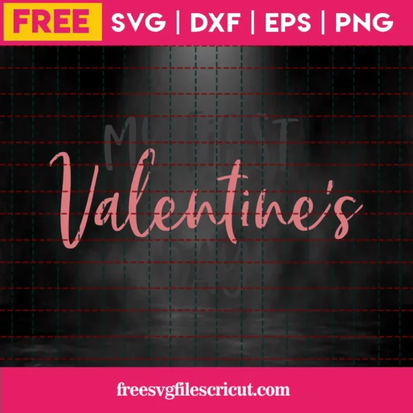 Free My First Valentines Day Svg Invert
