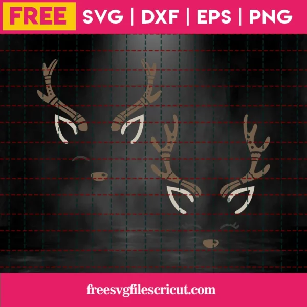 Free Reindeer Faces Svg Invert