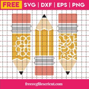 Free School Mandala Pencils Svg Invert