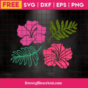 Free Tropical Flowers Svg Invert