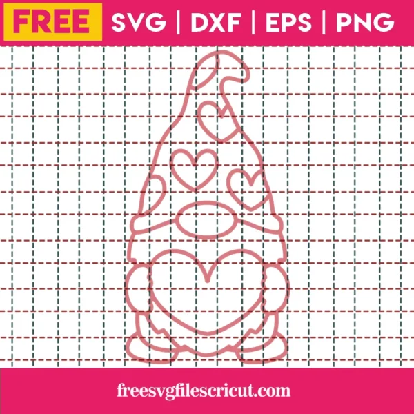 Free Valentine Gnome Svg Invert