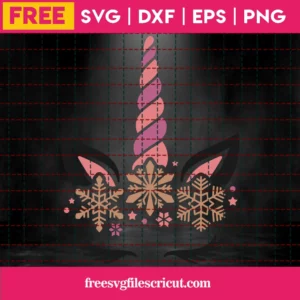 Free Winter Unicorn Face Svg Invert