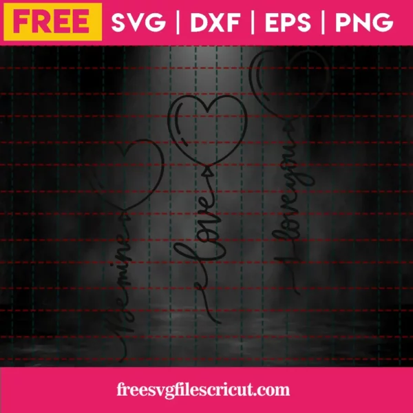 Free Words In Heart Balloons Svg Invert