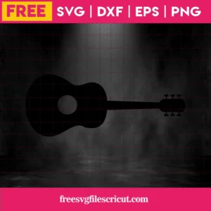 Guitar Svg Free, Acustic Guitar Svg, Musical Svg, Instant Download, Silhouette Cameo Invert