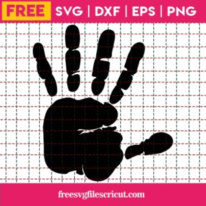Hand Svg Free, Free Vector Files, Hand Print Svg, Instant Download, Silhouette Cameo