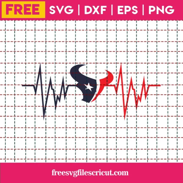 Houston Texans Heartbeat Svg Free, Football Svg Free, Tshirt Design, Houston Texans Svg