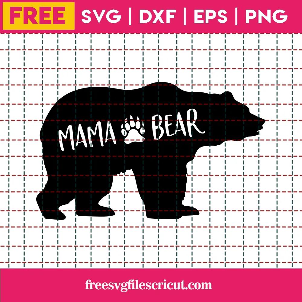 Free Mama Bear SVG, PNG, DXF Cut File - Creative Vector Studio