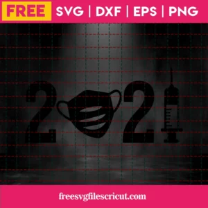 Mask Vaccine Svg Free, 2021 Svg, Syringe Svg, Silhouette Cameo, Instant Download Invert