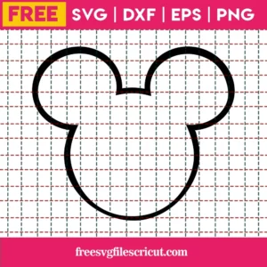 Mickey Head Outline Svg Free, Disney Svg, Mickey Mouse Svg, Instant Download