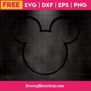 Mickey Head Outline Svg Free, Disney Svg, Mickey Mouse Svg, Instant Download Invert
