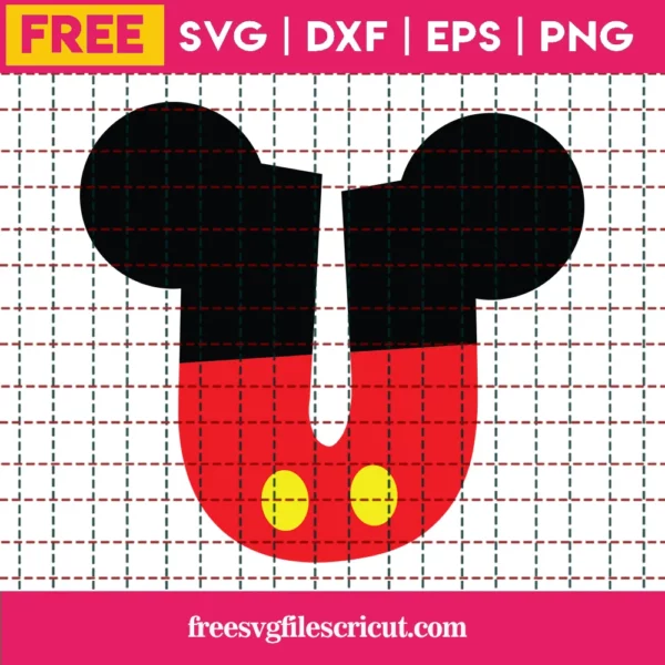 Micky Font Svg Free, U Svg, Disney Font Svg, Instant Download, Silhouette Cameo