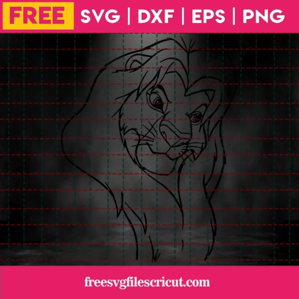 Mufasa Svg Free, Disney Svg, Lion King Svg, Instant Download, Cartoon Svg Invert