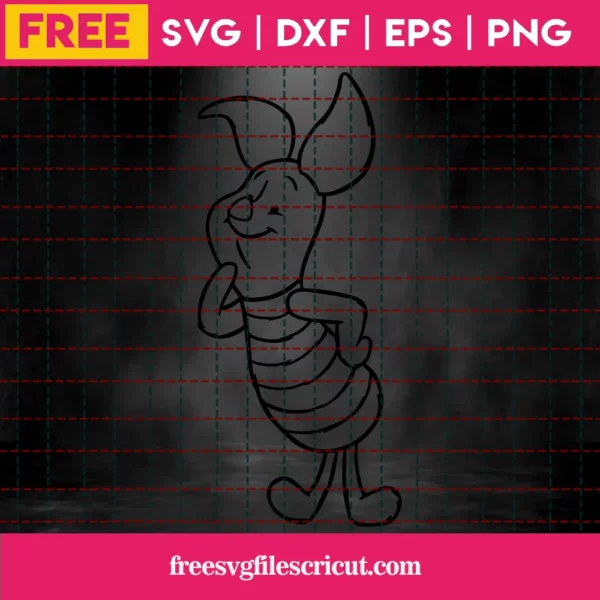 Piglet Svg Free, Disney Svg, Winnie The Pooh Svg, Instant Download, Pig Svg Invert