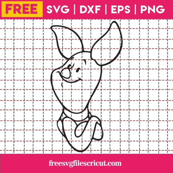 Piglet Svg Free, Outline Svg, Cartoon Svg, Instant Download, Winnie The Pooh Svg