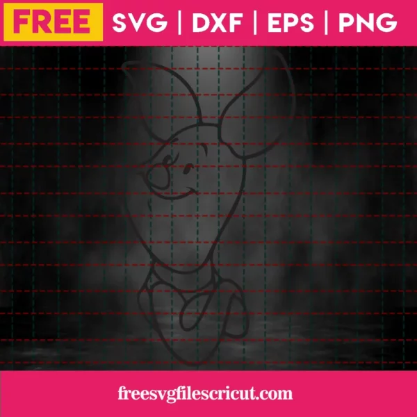 Piglet Svg Free, Outline Svg, Cartoon Svg, Instant Download, Winnie The Pooh Svg Invert