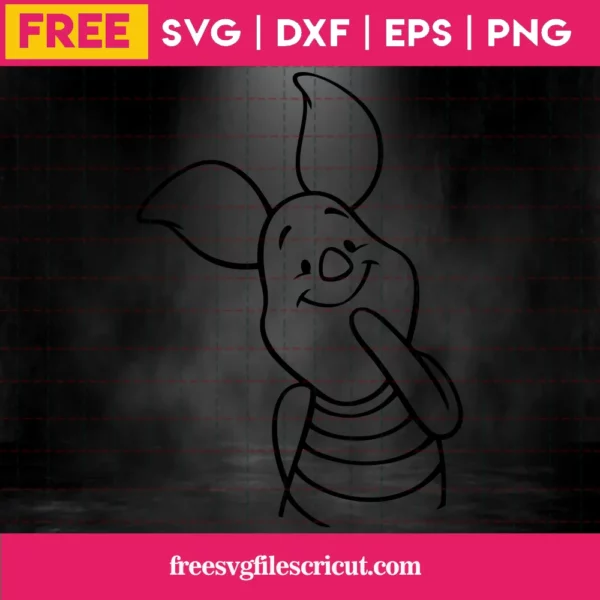 Piglet Svg Free, Winnie The Pooh Svg, Disney Svg, Instant Download, Animal Svg Invert