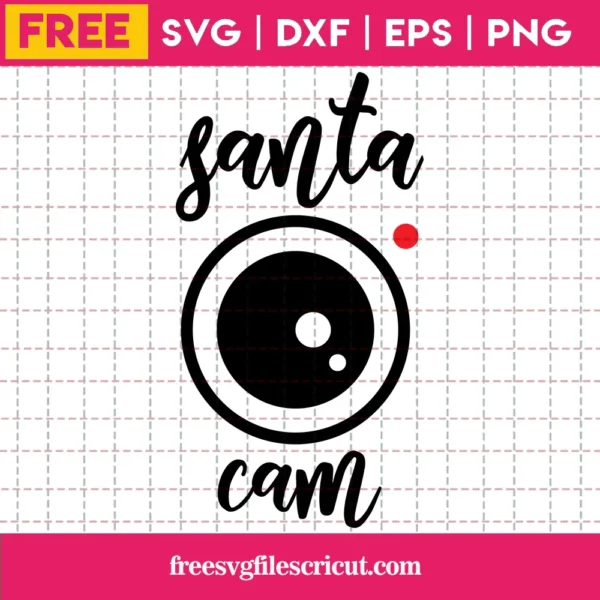 Santa Cam Svg Free, Christmas Svg, Santa Svg Free, Instant Download, Free Christmas Vector