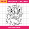 Simba Svg Free, Cartoon Svg, Free Svg Files Disney, Instant Download, Outline Svg